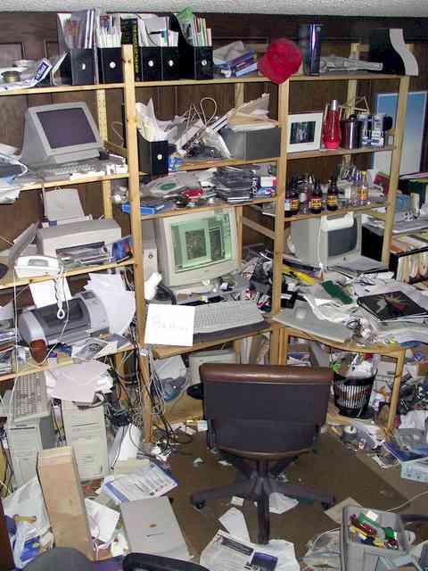 Messy School Desk