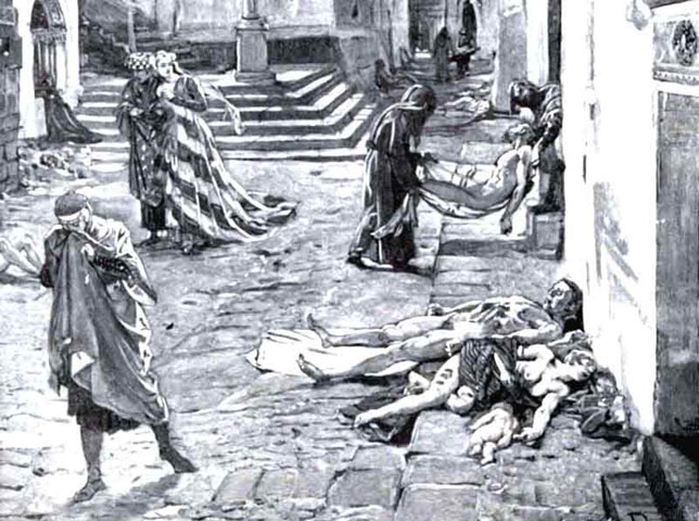 Marcello's Drawing of the Black Death in Italy 1348 AD