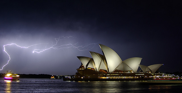 Sydney Opera House with Lightning
