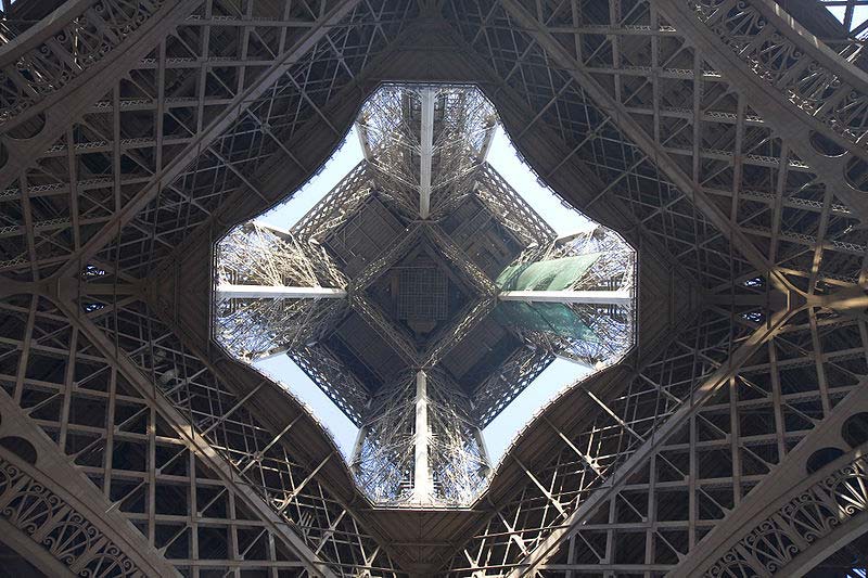 The Eiffel Tower from below.