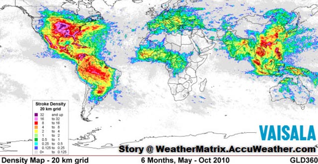 Ground-Based Semi-Annual World Lightning Map