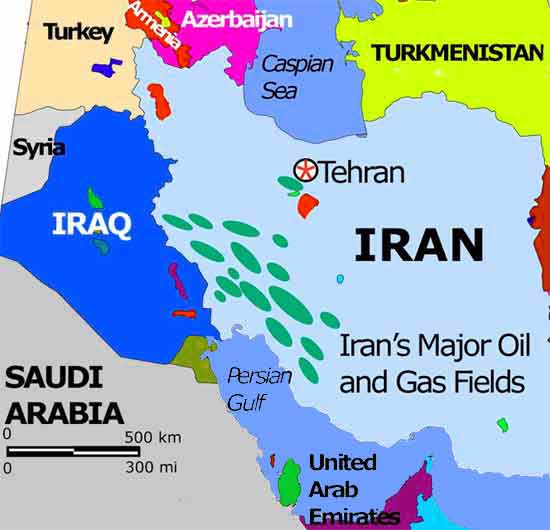 Oil Map of Iran