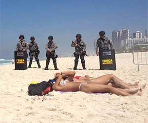Brazilian Troops Guard against Immorality on the Beaches