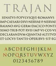 Trajan (a serif font)