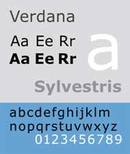 Verdana (a sans-serif font) 