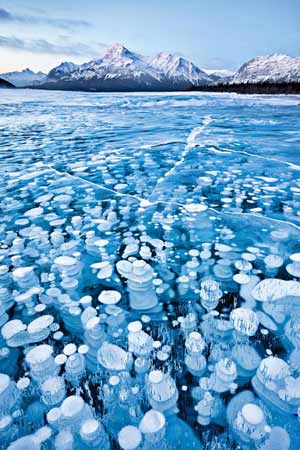 Frozen Bubbles on Canada's Abraham Lake