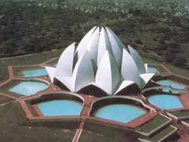 Baha'i Lotus Temple Aerial view, different angle