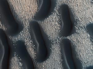 Black Dunes on a Red Planet
