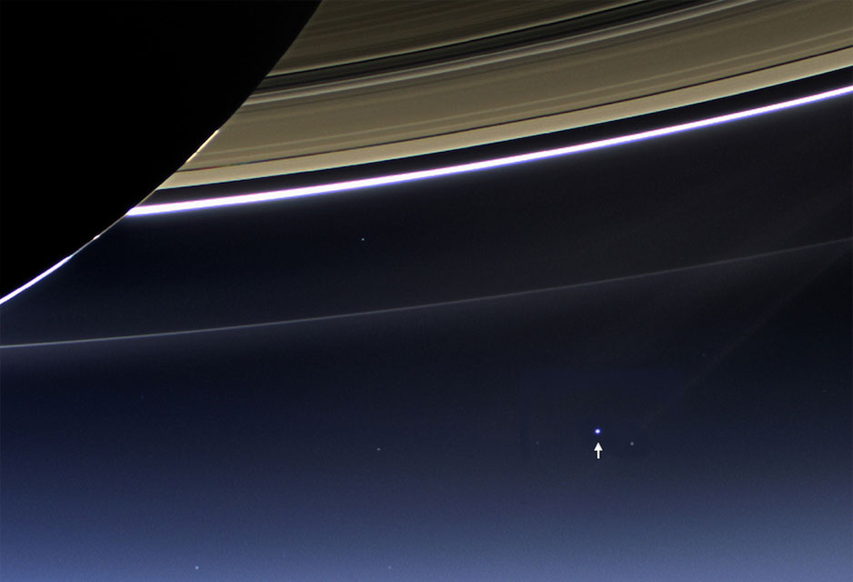 Earth Smiles at Saturn