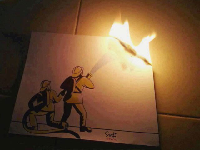 "Firefighter, Save My Artwork"