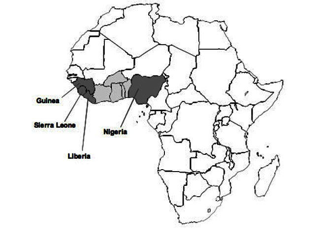 Map of Africa Showing the Endemic Area for Lassa Fever