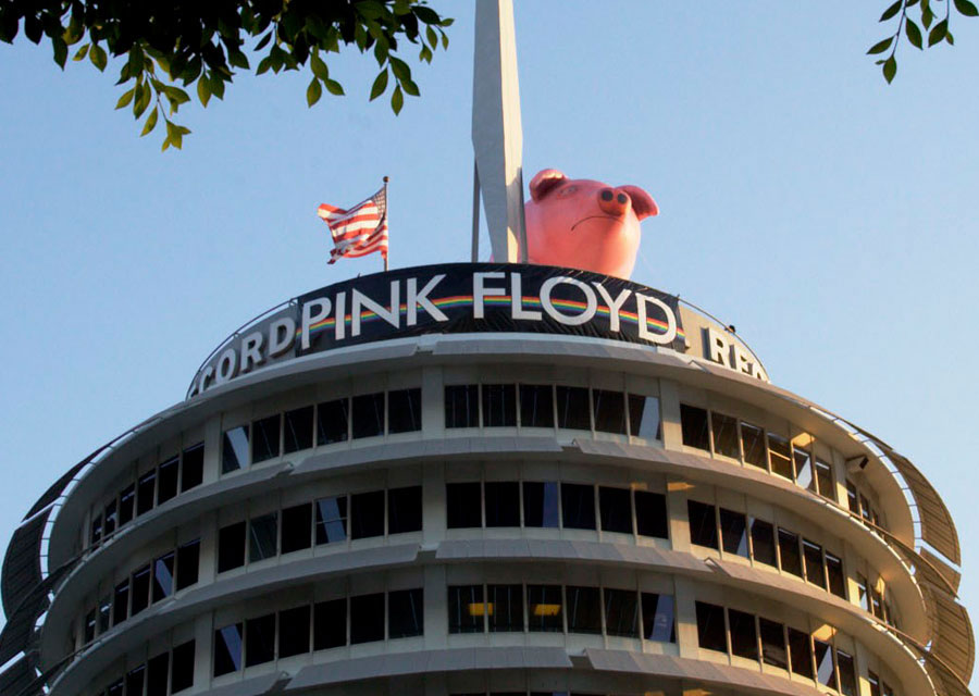 Capital Records Building: LA Pink Pigs and Grey Floyds
