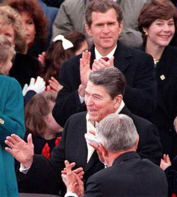 Ronald Reagan with george W Bush
