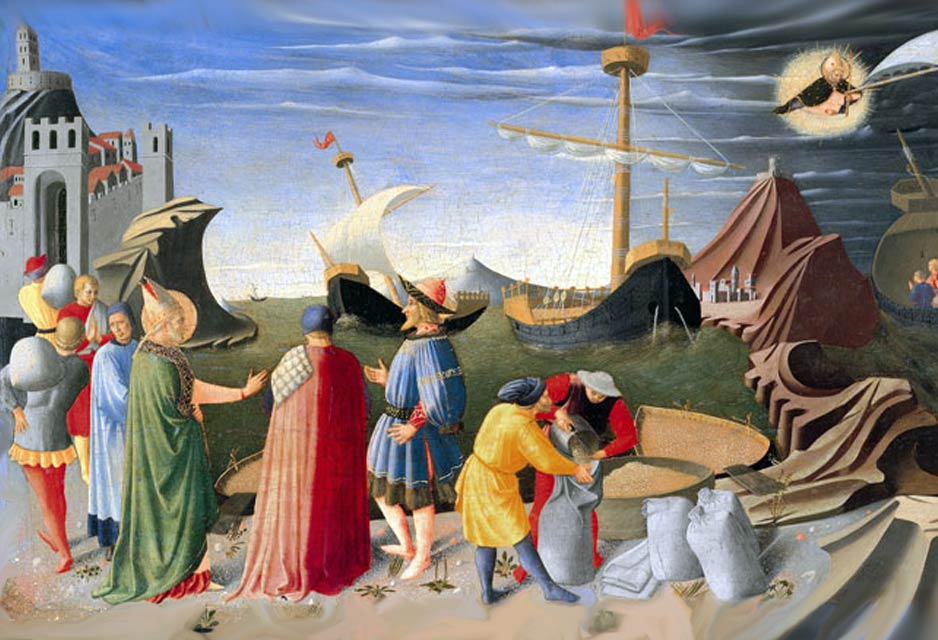 St Nicholas with the Emperor’s Envoy and The Miraculous Rescue of a Sailing Vessel